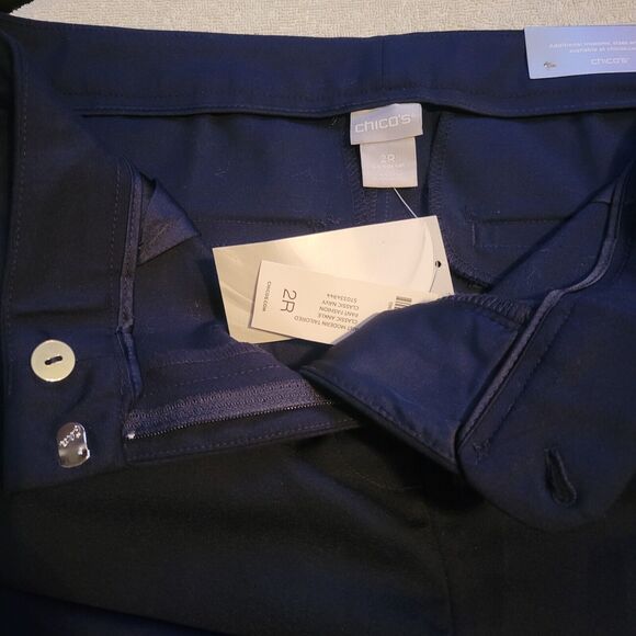 Chico's Black Ankle Flex Waist Band Trousers Pants Slacks Womens size 12R NWT - Picture 3 of 7
